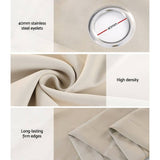 Darrahopens Home & Garden > Curtains Artiss 2X Blockout Curtains Blackout Window Curtain Eyelet 300x230cm Beige