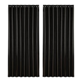 Darrahopens Home & Garden > Curtains Artiss 2X Blockout Curtains Blackout Window Curtain Eyelet 300x230cm Black
