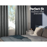 Darrahopens Home & Garden > Curtains Artiss 2X Blockout Curtains Blackout Window Curtain Eyelet 300x230cm Grey