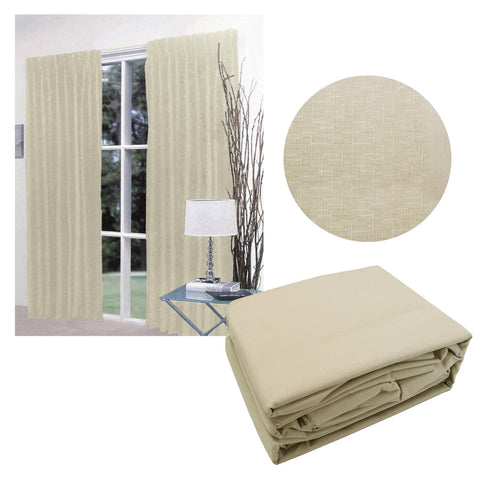 Darrahopens Home & Garden > Curtains Home Innovations Pair of Faux Linen Blockout Pinch Pleat Curtains Linen to Fit 180 x 221cm