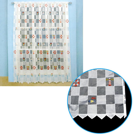 Darrahopens Home & Garden > Curtains One Piece Kids CuteSheer Lace Curtain Under The Sea Sailing Boat