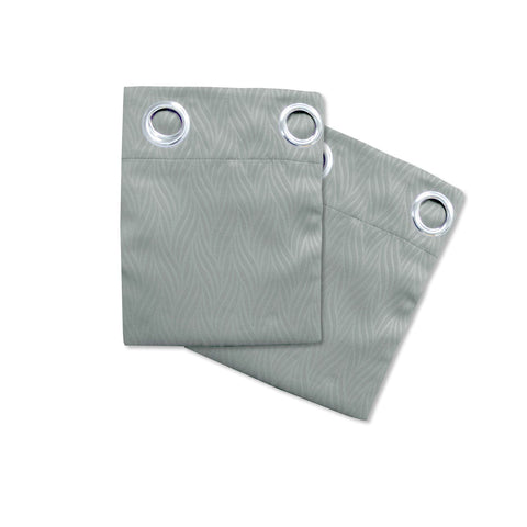 Darrahopens Home & Garden > Curtains Pair of Blockout Embossed Eyelet Leaf Curtains Grey