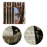Darrahopens Home & Garden > Curtains Pair of Caria Black Jacquard Tassels Unlined Curtains 145 x 210 cm