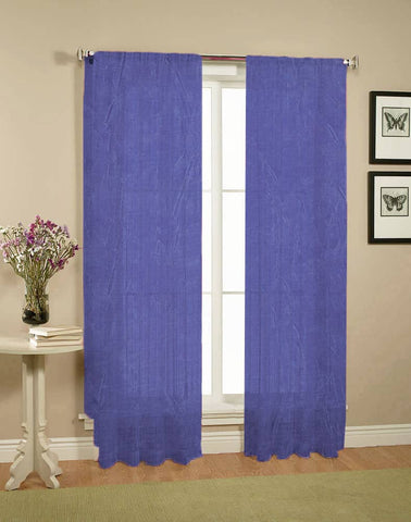 Darrahopens Home & Garden > Curtains Pair of Crushed Sheer Curtains Blue