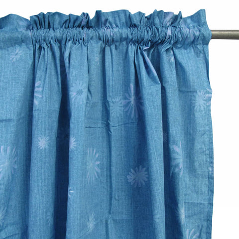 Darrahopens Home & Garden > Curtains Pair of Polyester Cotton Rod Pocket Blue Daisy Curtains