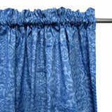 Darrahopens Home & Garden > Curtains Pair of Polyester Cotton Rod Pocket Blue Damask Curtains