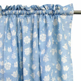 Darrahopens Home & Garden > Curtains Pair of Polyester Cotton Rod Pocket Blue Flower Curtains