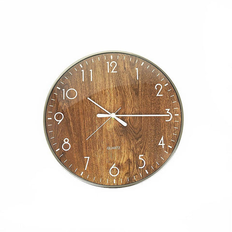 darrahopens Home & Garden > Decor 14-inch Round Wall Clock Silent Non-Ticking Quartz Battery Operated Wood Grain