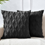 Darrahopens Home & Garden > Decor 2 Pack Decorative Boho Throw Pillow Covers 45 x 45 cm (Black)