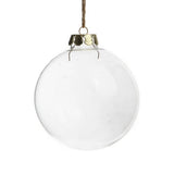 Darrahopens Home & Garden > Decor 4 x Glass Bauble 6cm Diameter Round Clear with Silver Cap - table or tree centrepice personal memory theme craft gift