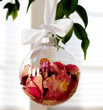 Darrahopens Home & Garden > Decor 4 x Glass Bauble 8cm Diameter Round Clear with Silver Cap - table or tree centrepice personal memory theme craft gift