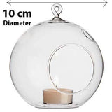 Darrahopens Home & Garden > Decor 4 x Hanging Clear Glass Ball Tealight Candle Holder  - 10cm Diameter / High - Wedding Globe Decoration Terrarium Succulent Plant Mini Garden Holder Decor Craft Gift
