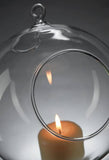 Darrahopens Home & Garden > Decor 4 x Hanging Clear Glass Ball Tealight Candle Holder  - 8cm Diameter / High - Wedding Globe Decoration Terrarium Succulent Plant Mini Garden Holder Decor Craft Gift