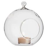 Darrahopens Home & Garden > Decor 4 x Hanging Clear Glass Ball Tealight Candle Holder  - 8cm Diameter / High - Wedding Globe Decoration Terrarium Succulent Plant Mini Garden Holder Decor Craft Gift