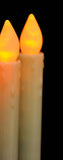 Darrahopens Home & Garden > Decor 50 Pack Taper Stick White Battery Candle - Natural Flame Light Colour No Flicker - Gold Stand Base