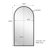 Darrahopens Home & Garden > Decor Black Metal Arch Mirror - X Large 100cm x 200cm
