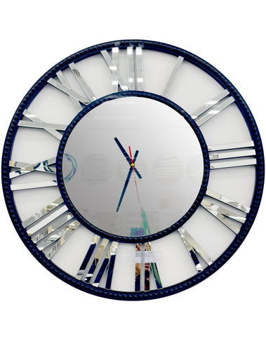 Darrahopens Home & Garden > Decor Decorative Beaded Mirrored Clock- Black Beaded 75cm