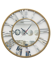 Darrahopens Home & Garden > Decor Decorative Beaded Mirrored Clock- Gold Beaded 75cm