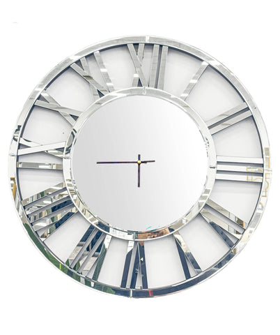 Darrahopens Home & Garden > Decor Decorative Silver Mirrored Clock