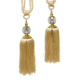 Darrahopens Home & Garden > Decor Elizabeth Pair of Curtain Tassel Rope Ties Champagne/Gold