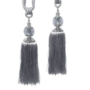 Darrahopens Home & Garden > Decor Elizabeth Pair of Curtain Tassel Rope Ties Silver/Silver