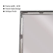 Darrahopens Home & Garden > Decor French Provincial Ornate Mirror - Antique Silver - Free Standing 50cm x 170cm