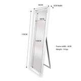 Darrahopens Home & Garden > Decor French Provincial Ornate Mirror - White - Free Standing 50cm x 170cm