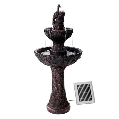darrahopens Home & Garden > Decor Gardeon Water Solar Fountain Outdoor Bird Bath Peacock Cascading