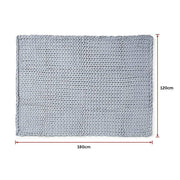 darrahopens Home & Garden > Decor Hand Knitted Chunky Blanket Thick Acrylic Yarn Blanket Home Decor Throw Rug - Grey