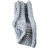 darrahopens Home & Garden > Decor Hand Knitted Chunky Blanket Thick Acrylic Yarn Blanket Home Decor Throw Rug - Grey