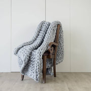 darrahopens Home & Garden > Decor Hand Knitted Chunky Blanket Thick Acrylic Yarn Blanket Home Decor Throw Rug - Grey