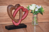 Darrahopens Home & Garden > Decor Heart Love Wood Carving Wood Sculpture Acacia Wooden Statue Heart in red 22cm