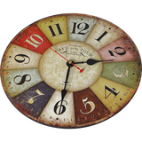 darrahopens Home & Garden > Decor Large Colourful Wall Clock Kitchen  Office Retro Timepiece