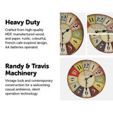darrahopens Home & Garden > Decor Large Colourful Wall Clock Kitchen  Office Retro Timepiece