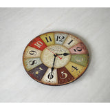 darrahopens Home & Garden > Decor Large Colourful Wall Clock Kitchen  Office Retro Timepiece