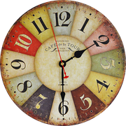 darrahopens Home & Garden > Decor Large Colourful Wall Clock Kitchen  Office Retro Timepiece