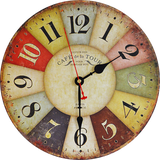 darrahopens Home & Garden > Decor Large Colourful Wall Clock Kitchen  Office Retro Timepiece