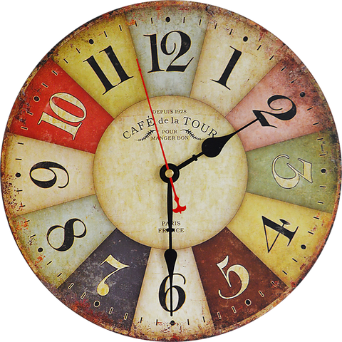 darrahopens Home & Garden > Decor Large Colourful Wall Clock Kitchen  Office Retro Timepiece