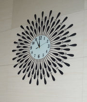 darrahopens Home & Garden > Decor Large Modern 3D Crystal Wall Clock Luxury Art Metal Round Home Decor