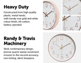 darrahopens Home & Garden > Decor Modern Wall Clock Silent Non-Ticking Quartz Battery Operated Rose Gold