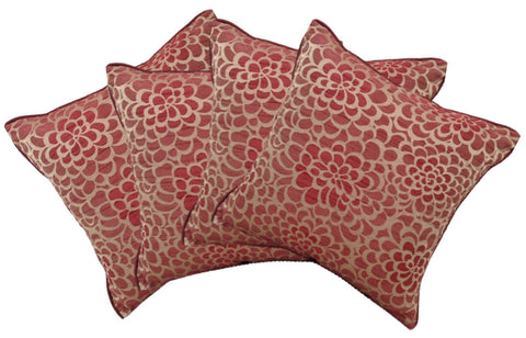 Darrahopens Home & Garden > Decor Pack of 4 Flower Marone Petal Design Square Cushion Covers Maroon