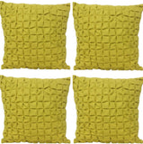 Darrahopens Home & Garden > Decor Pack of 4 Flux Mustard Yellow 3D Textured 45cm x 45cm Cushion Covers