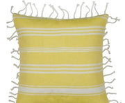 Darrahopens Home & Garden > Decor Pack of 4 Fresh Yellow & White Striped Cushion Cover with knotted edging