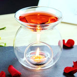 Darrahopens Home & Garden > Decor Perfume Scented Essential Oil Tealight Candle Burner Glass Lamp for Aromatherapy Spa Room Relax 14cm High