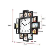 darrahopens Home & Garden > Decor Photo Frame Clock Picture Collage 12-P Display Wall Clock Photowall Home Décor