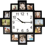 darrahopens Home & Garden > Decor Photo Frame Clock Picture Collage 12-P Display Wall Clock Photowall Home Décor