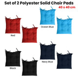 Darrahopens Home & Garden > Decor Set of 2 Outdoor Polyester Solid Chair Pads 40 x 40cm Ocean Blue