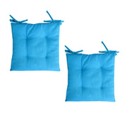 Darrahopens Home & Garden > Decor Set of 2 Outdoor Polyester Solid Chair Pads 40 x 40cm Ocean Blue