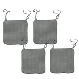 Darrahopens Home & Garden > Decor Set of 4 Square Chair Pads with Ties Small Checkered Grey