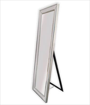 Darrahopens Home & Garden > Decor Silver Beaded Framed Mirror - Free Standing 50cm x 170cm